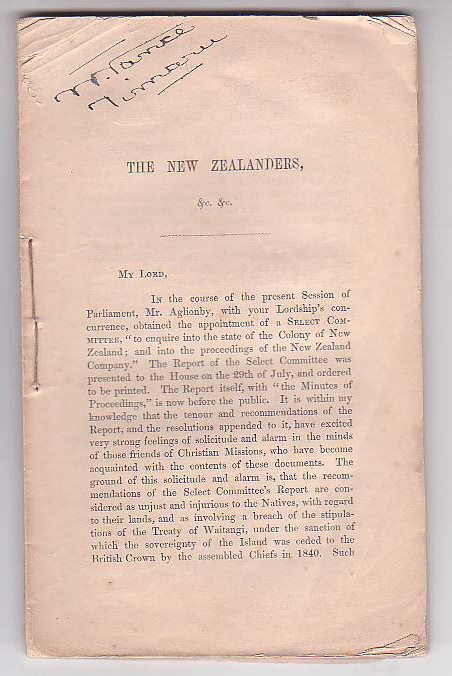 Image for The New Zealanders and their lands. The report of the Select Comittee of the House of Commons, on New Zealand, considered in a letter to Lord Stanley