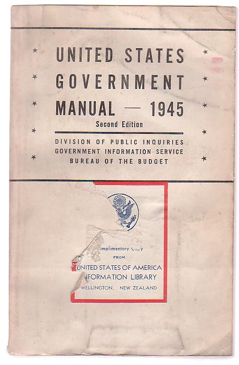 Image for United States Government Manual 1945 Second Edition (Revisions through September 20)