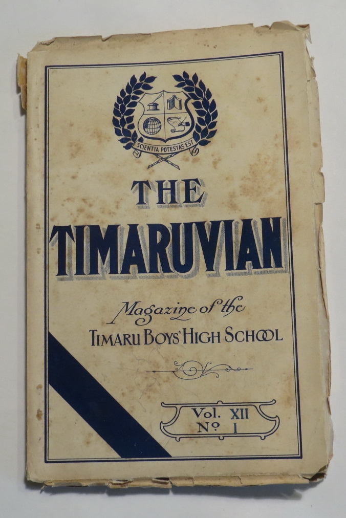 Image for The Timaruvian - The Magazine of the Timary Boys' High School - Vol. XII. No. 1 - December, 1917.