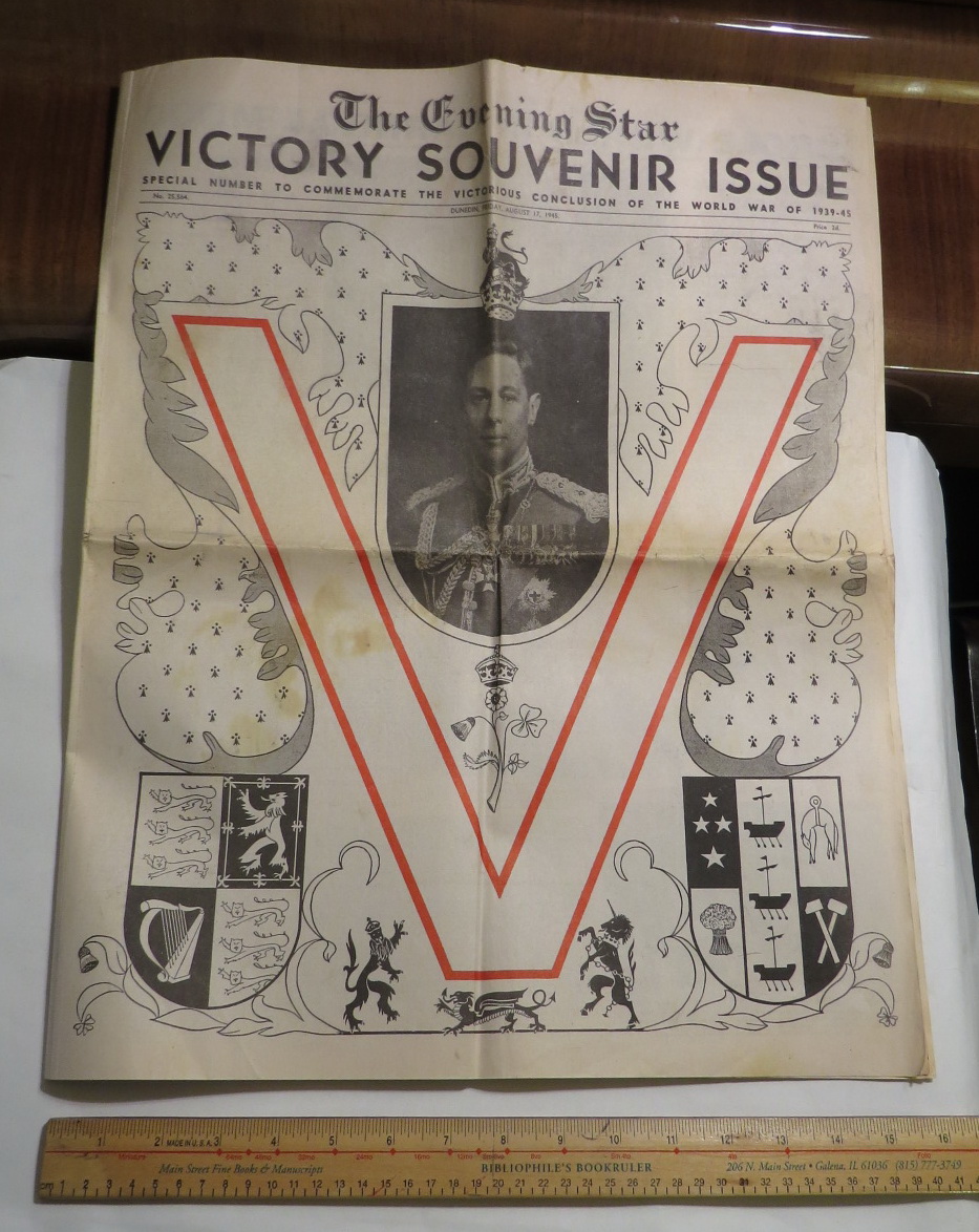 Image for The Evening Star - Victory Souvenir Issue - Special Number to Commemorate the Victorious Conclusion of the World War of 1939-45 - No. 25,564. - Dunedin, Friday, August 17, 1945. Price 2d.