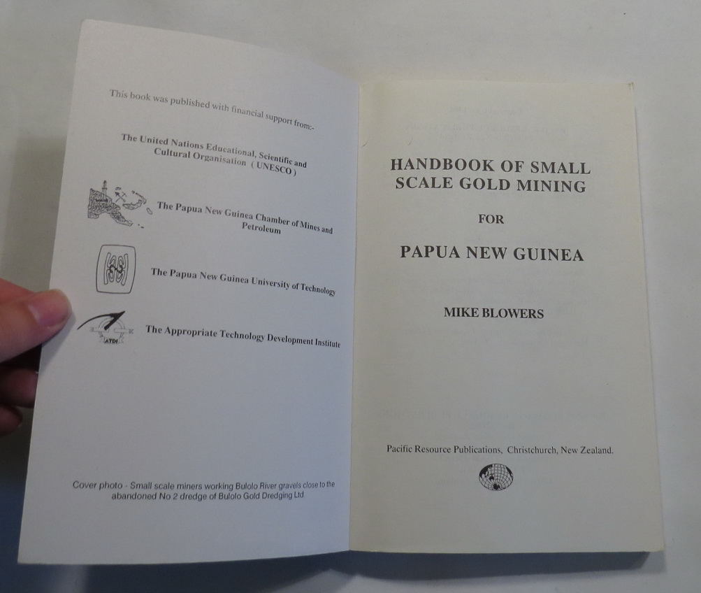 Image for Handbook of Small Scale Gold Mining for Papua New Guinea