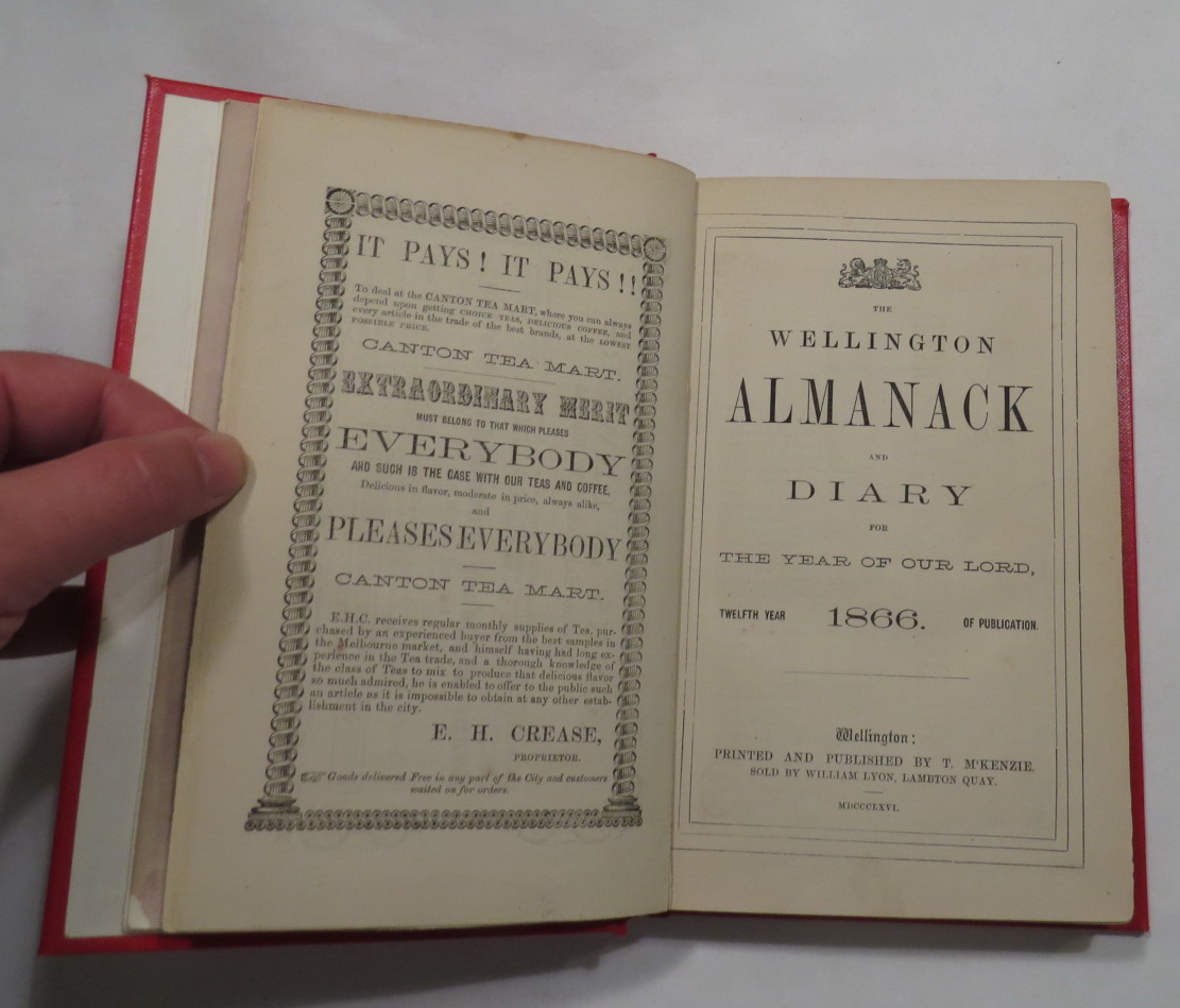 Image for The Wellington Almanack and Diary for the Year of Our Lord 1866. Twelfth Year of Publication.