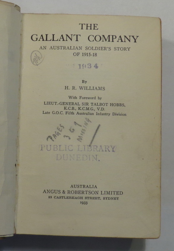 The Gallant Company - An Australian Soldier's Story Of 1915-18 Image for The Gallant Company - An Australian Soldier's Story Of 1915-18