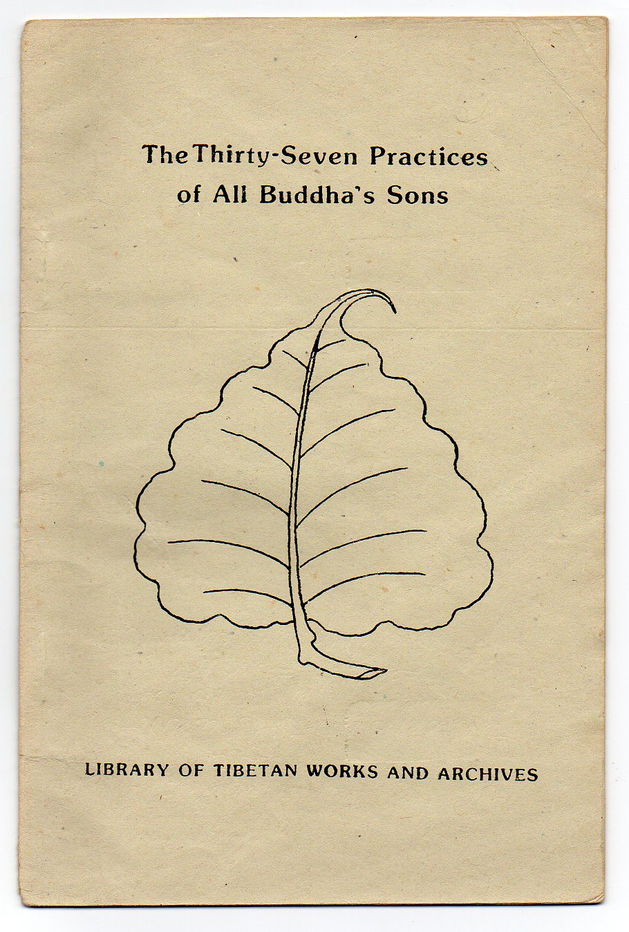 Image for The Thirty-Seven Practices of All Buddha's Sons - Revised translations of the Tibetan rGyal-sras lag-len so-bdun-ma by the Bodhisattva Thogs-med bzang-po and Thog-mtha'-ma by rJe Tzong-kha pa