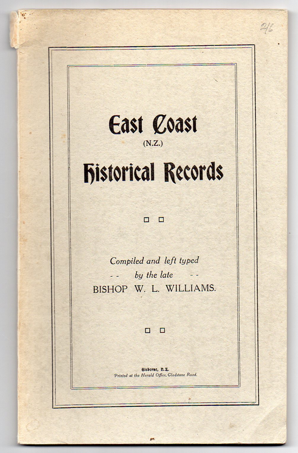 Image for East Coast (N. Z.) Historical Records