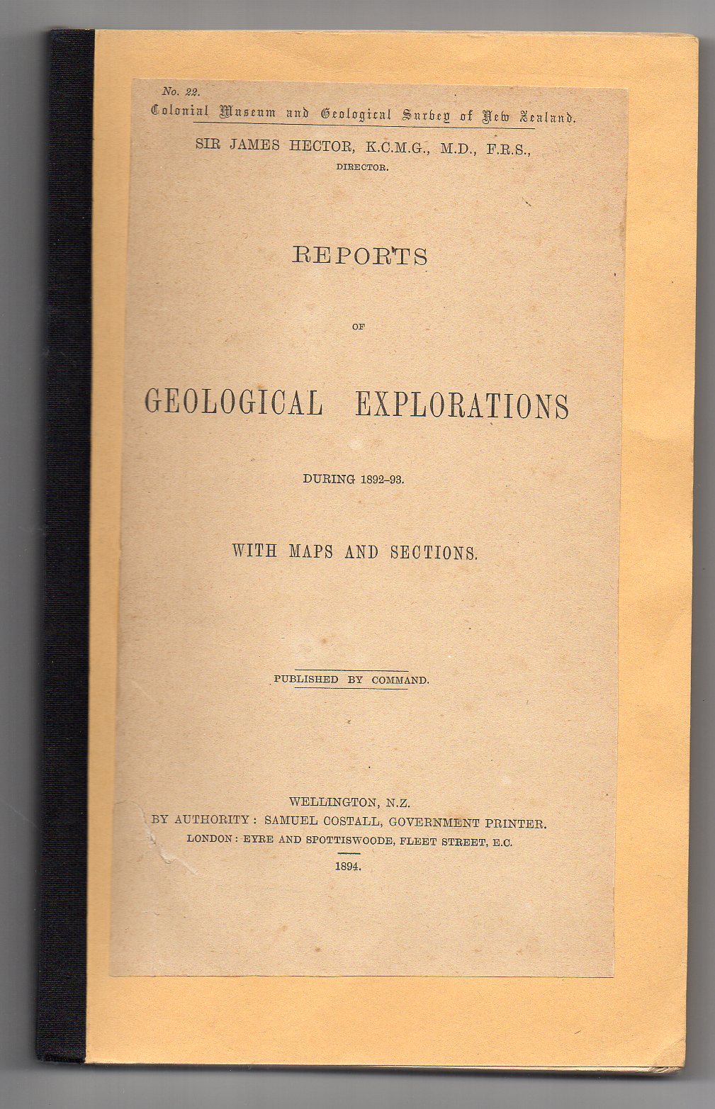 Image for Reports of Geological Explorations during 1892-93. With Maps and Sections.