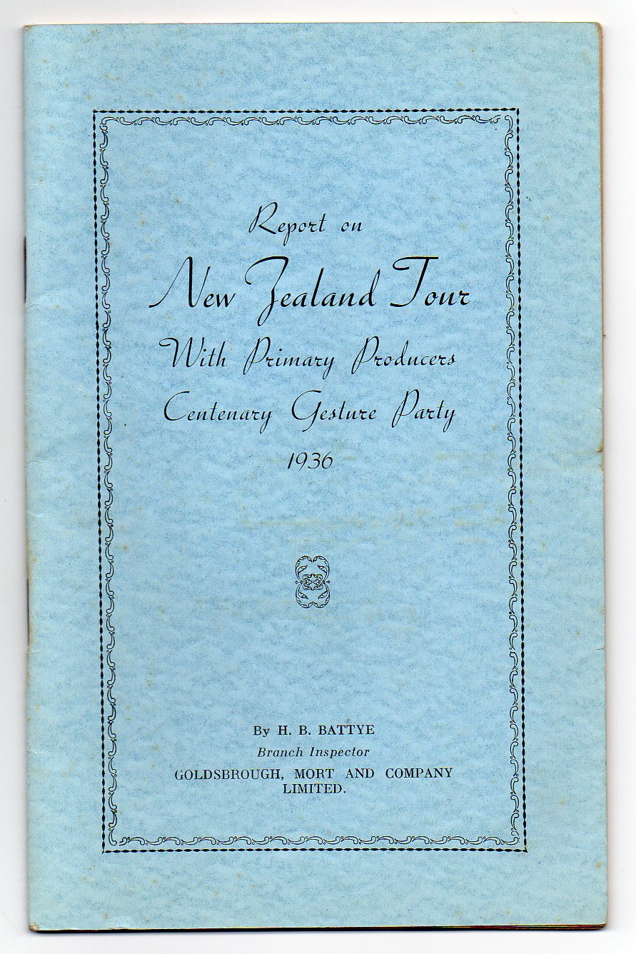 Image for Report on New Zealand Tour - With Primary Producers - Centenary Gesture Party - 1936