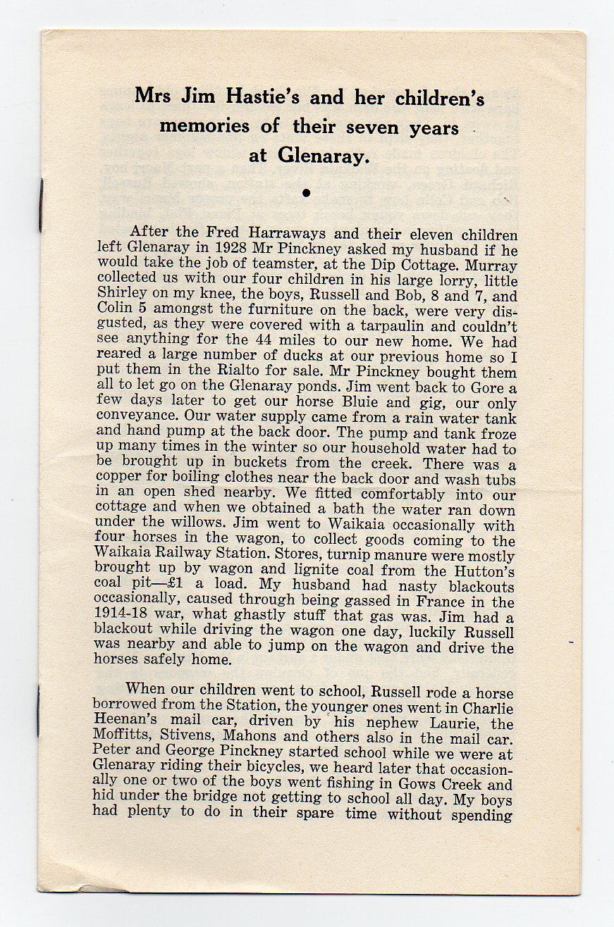 Image for Mrs Jim Hastie's and her children's memories of their seven years at Glenary / Memories of three glorious holidays at Glenaray by Dr Peter Maling (Sam) 1974