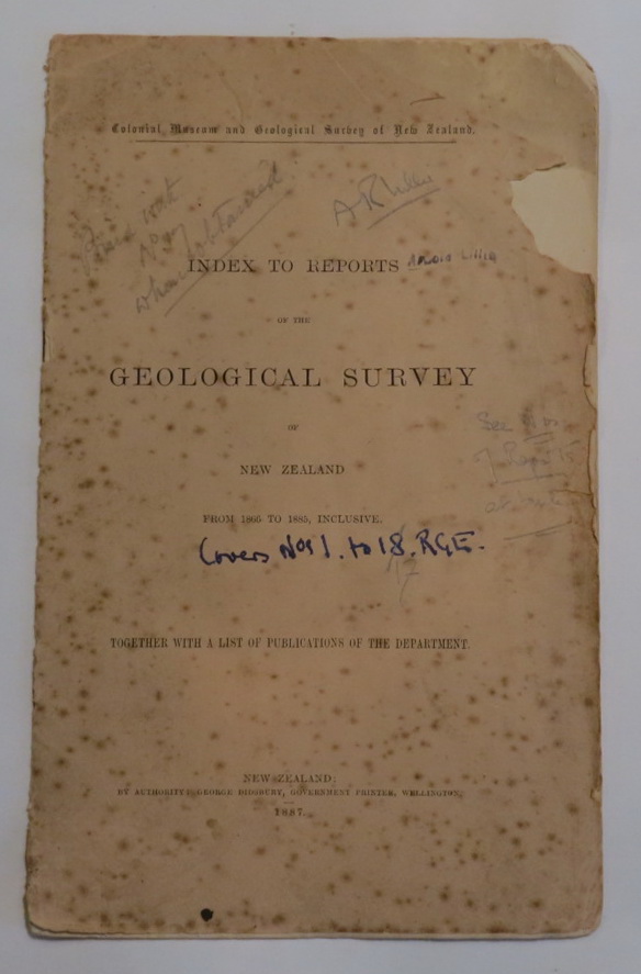 Image for Colonial Museum and Geological Survey of New Zealand. Index to Reports of the Geological Survey of New Zealand from 1866 to 1885, Inclusive. Together with a List of Publications of the Department.