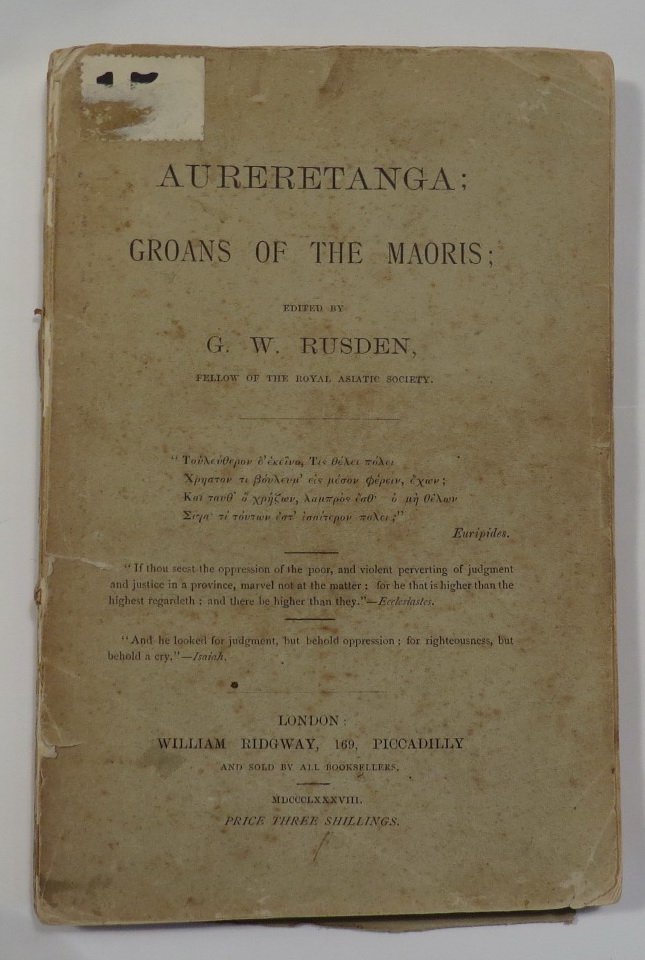 Image for Aureretanga: Groans of the Maoris