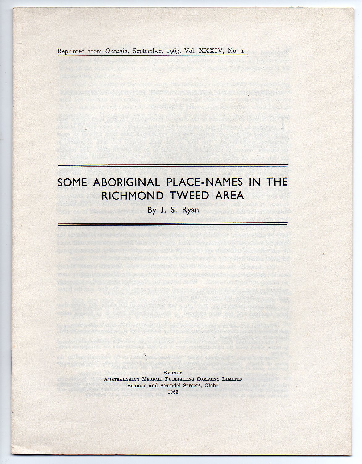 Image for Some Aboriginal Place-Names in the Richmond Tweed Area