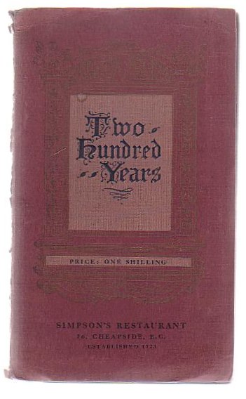 Image for Two Hundred Years. Simpson's Fish Ordinary. Established in the Reign of George I.