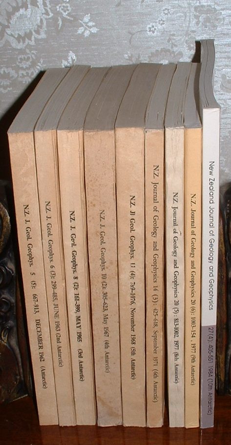Image for New Zealand Journal of Geology and Geophysics: Nine Special Antarctic Issues, First through Sixth and Eighth through Tenth.