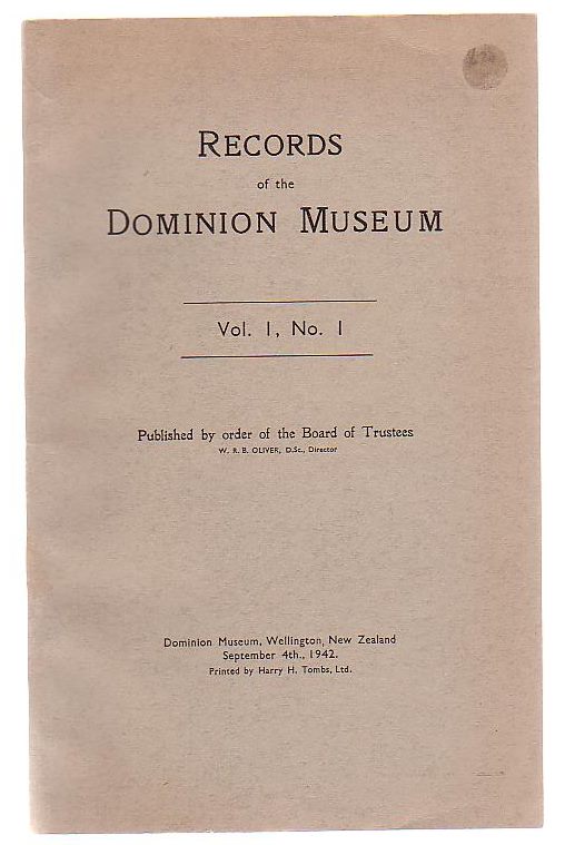 Image for Records Of The Dominion Museum, Vol 1, No. 1