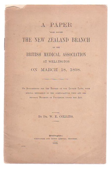 Image for A Paper Read Before The New Zealand Branch Of The British Medical Association On March 18, 1898