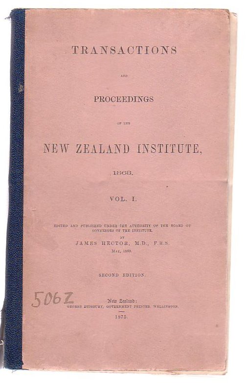 Image for Transactions And Proceedings Of The New Zealand Institute, 1868. Vol I.