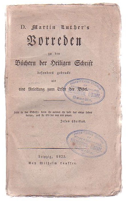 Image for Dr Martin Luther's Vorreden Zu Den Buchern Heiligen Schrift