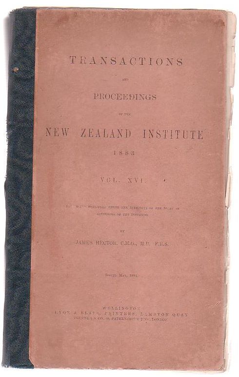 Image for Transactions And Proceedings Of The New Zealand Institute, 1883. Vol XVI.