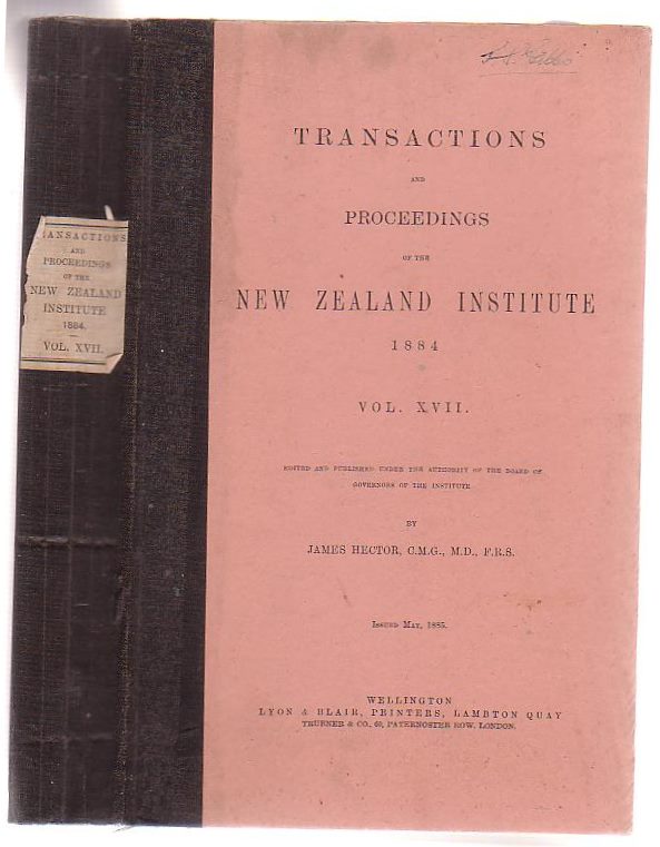 Image for Transactions And Proceedings Of The New Zealand Institute, 1884. Vol XVII.