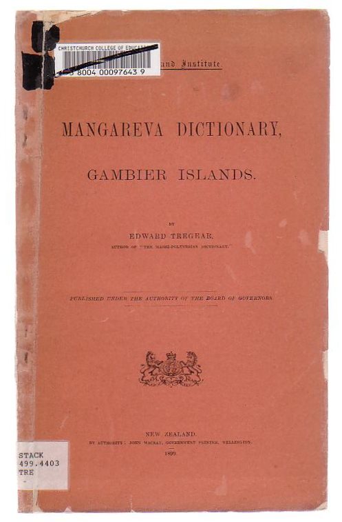 Image for A Dictionary Of Magareva (Or Gambier Islands)